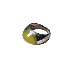 vintage silver olive jade ring