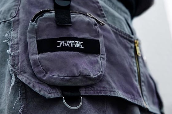 不作悪「夜叉」グラデーションウォッシングサイバーパンクサルエル