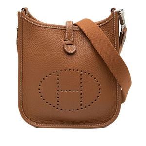 エルメス エブリン16 TPM 斜め掛け ショルダーバッグ ブラウン系 シルバー金具 トリヨンクレマンス レディース HERMES 【中古】