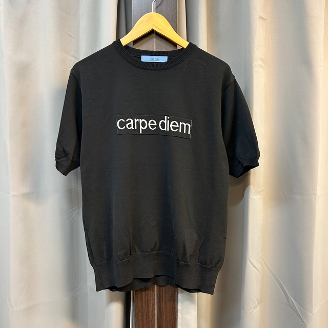 Blu Bre "carpe diem" S/S BLACK COTTON KNIT《 L 》