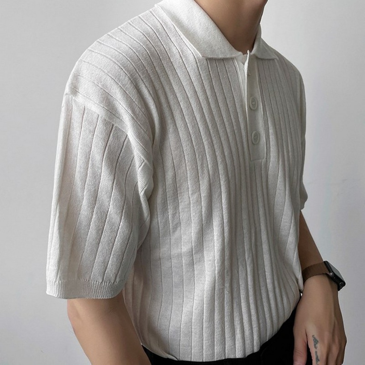 シンプルニットポロシャツ　MT0080218