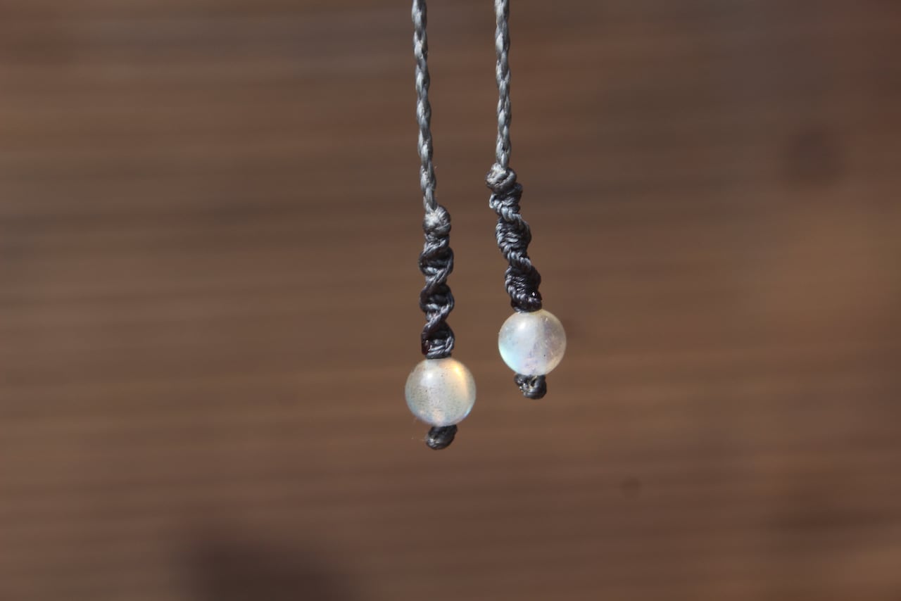 Multi Purple Labradorite micro macrame pendant