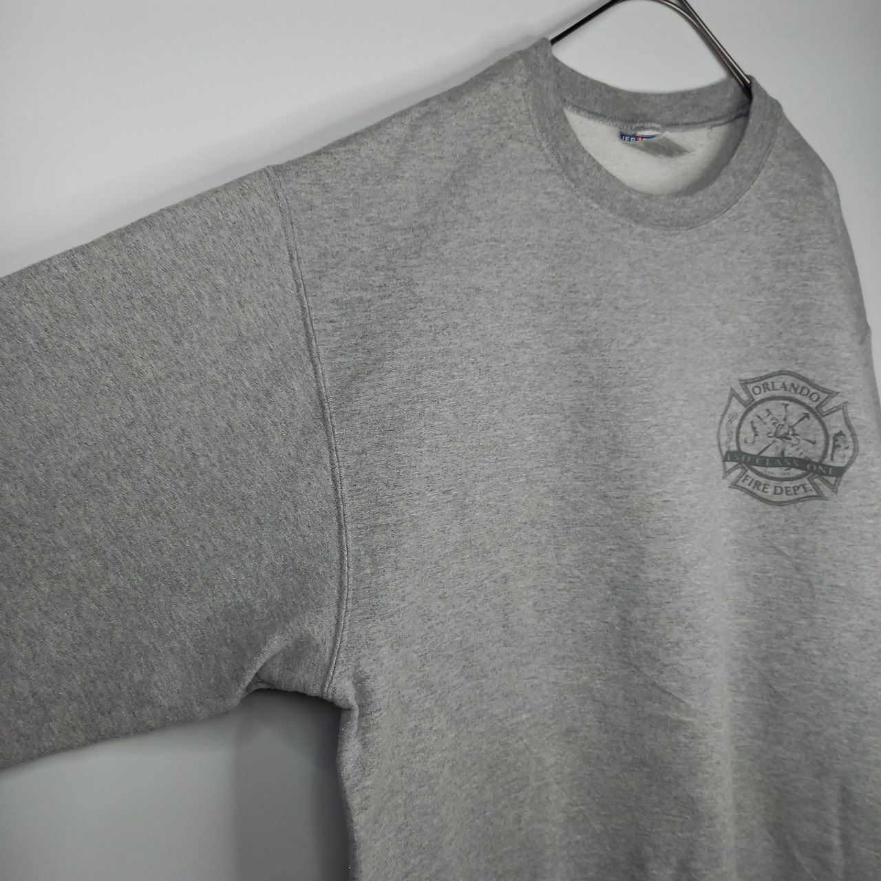 ジャージーズ　クルーネック　スウェット　トレーナー　プリント　企業ロゴ　M