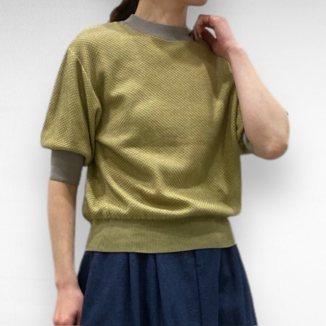 KELEN 【MEDY】BICOLOR MESH KNIT TOPS