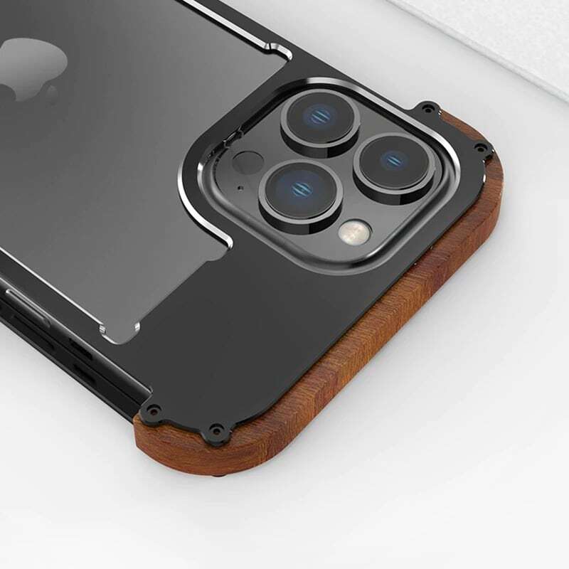 ◇iPhone 16/15/14/13/Pro/Pro Max/Plus◇ Aluminum & Wood Phone