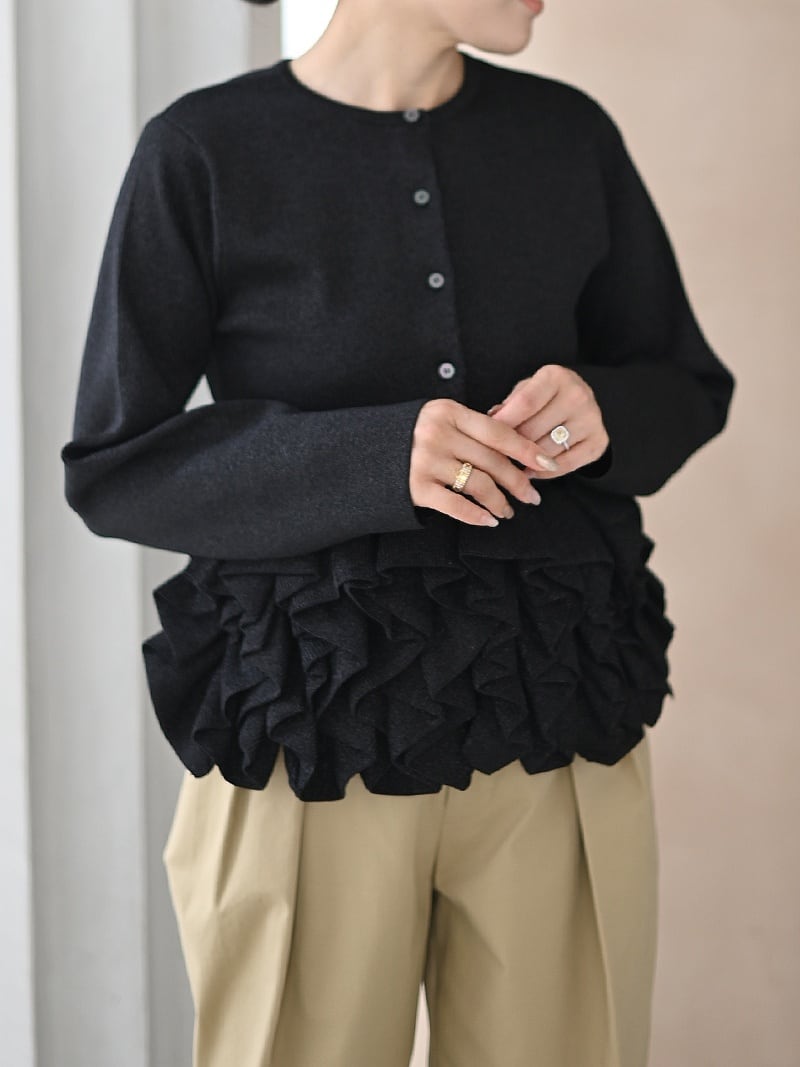 予約商品】ギャザーフリルニットカーディガン N3366 | nanastyle