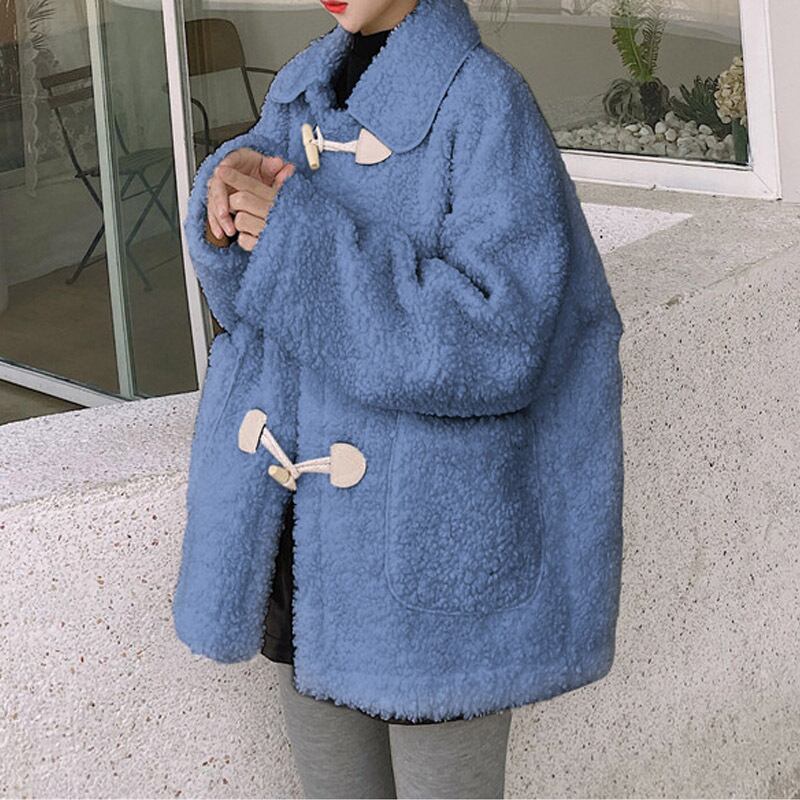 スタイルバックルジャケット ウィンターオータムルーズコート カーディガン ロング コットン 秋物 冬物 萌量不足30299472686