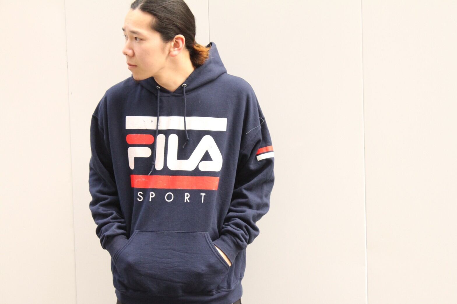 90s後期 FILA SPORT Logo Print Hoodie
