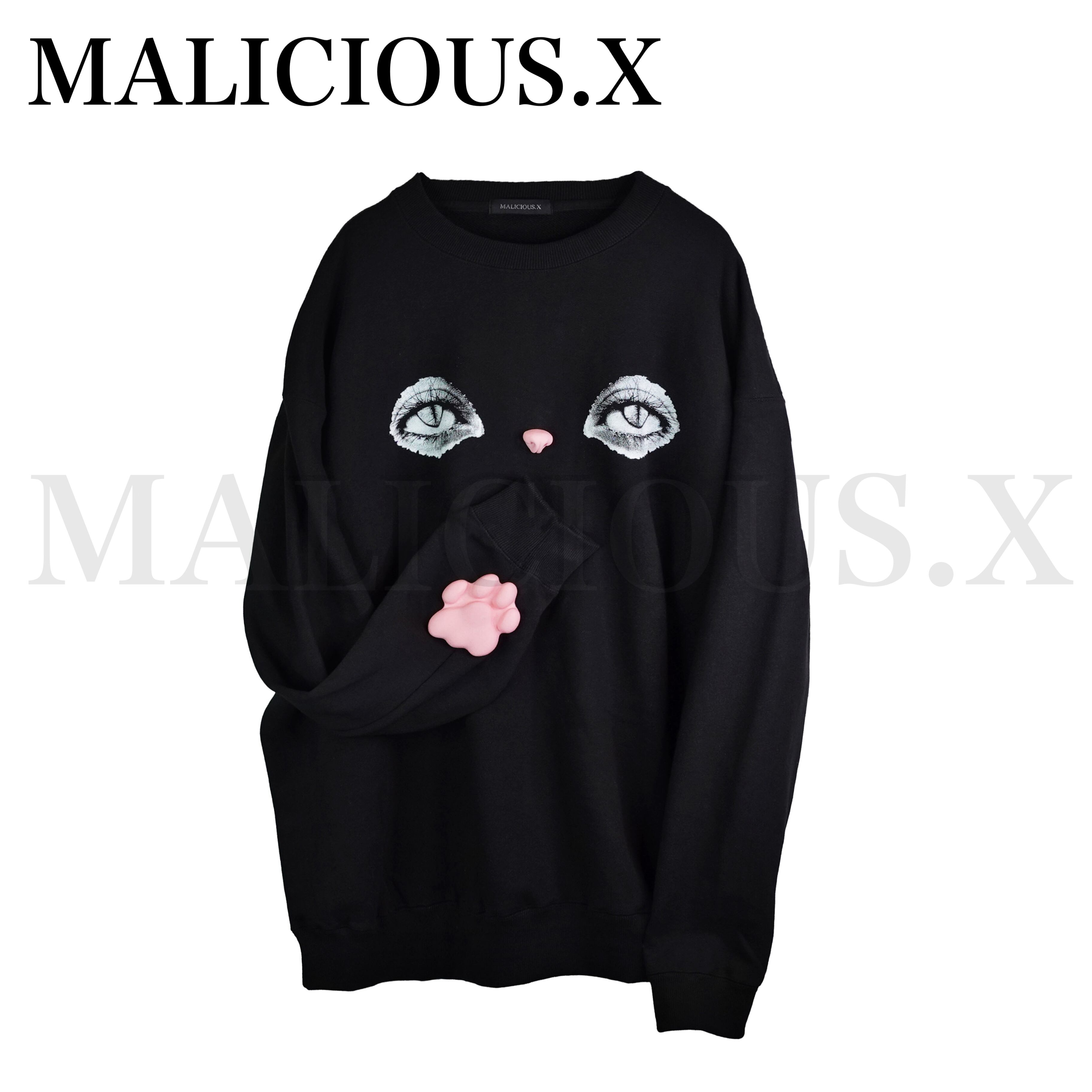 新品未使用MALICIOUS.X Cat sweatshirt/ Black