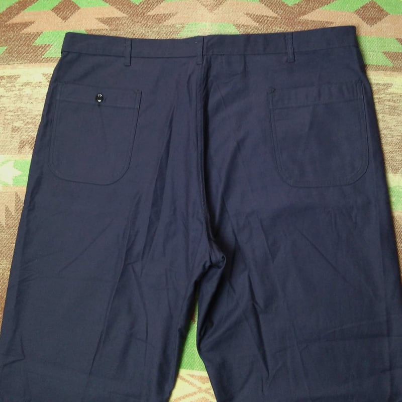 70s U.S.NAVY Dark Blue Utility Trousers （実寸W44） DEAD-STOCK