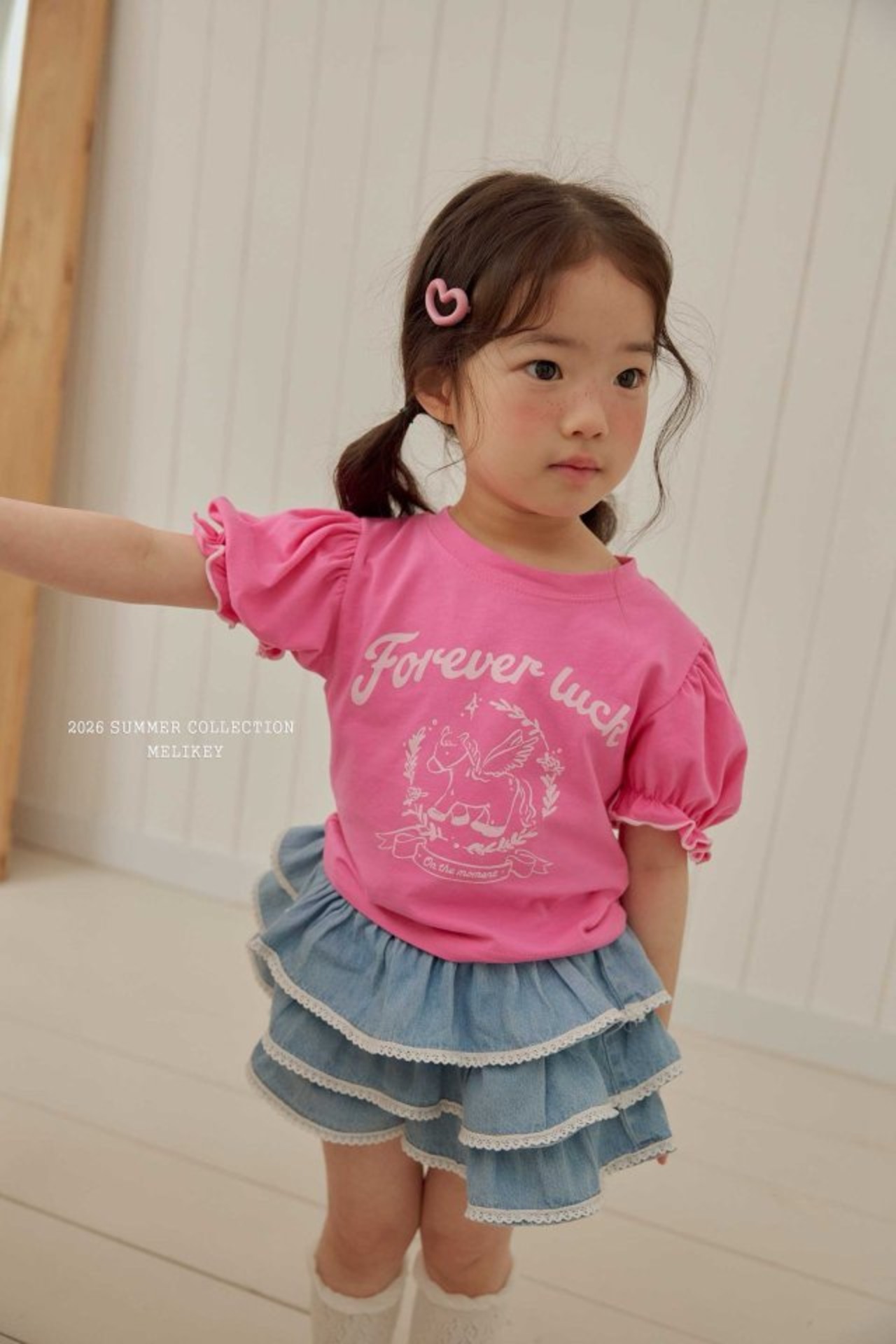 [MELIKEY] Less Denim Tiered Skirt (JS/JM) / [미라이키] 레스데님캉캉스커트 (JS/JM)