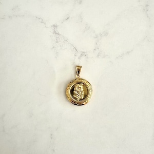 【GF3-28】14K gold flower circle charm