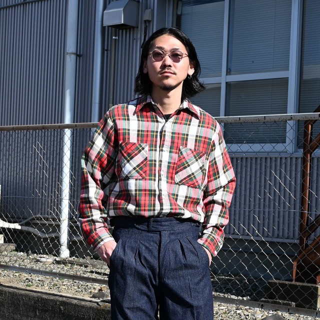 70's BIGMAC vintage M Ctton Flannel Check Shirt