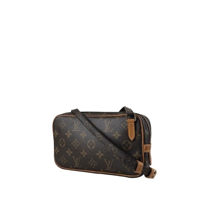 LOUIS VUITTON ルイヴィトン モノグラム ショルダーバッグ ブラウン PVC レザー vintage ヴィンテージ オールド u4jnak