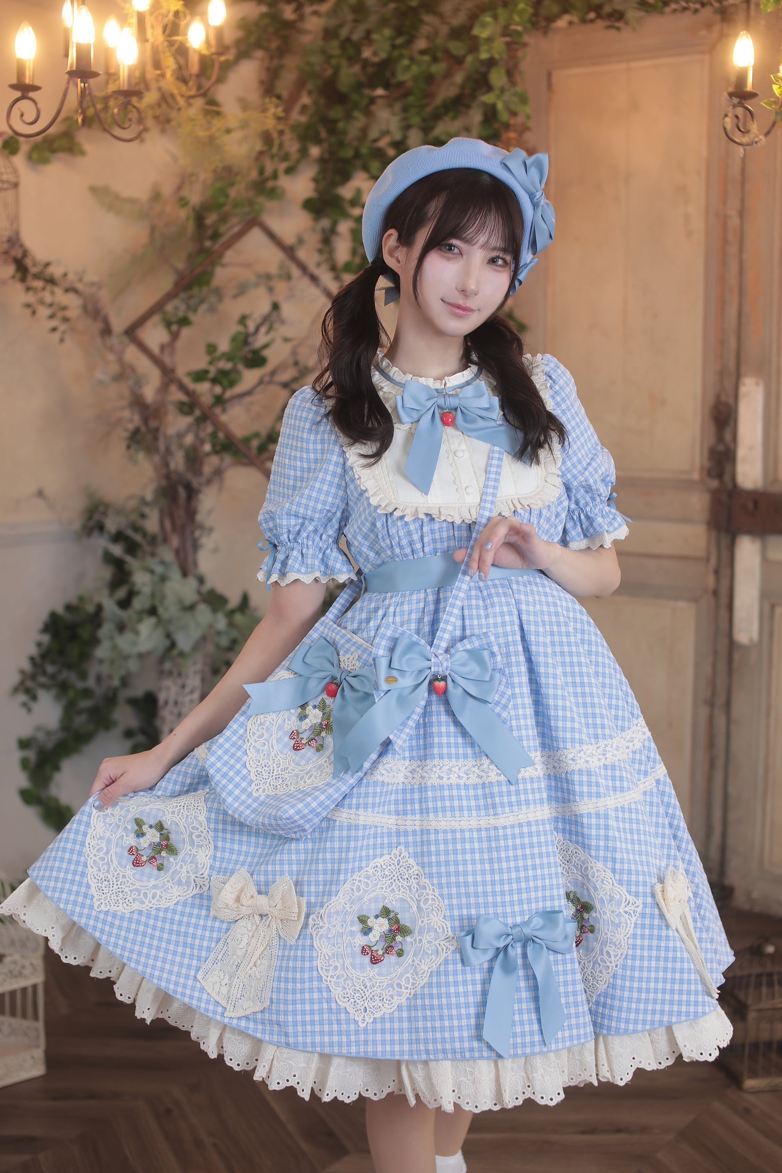 ストロベリー・リボンブーケ レースショルダーポーチ | HoshibakoWorks