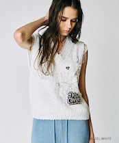コクーンVネックレースベスト (WHITE) CQ-49026