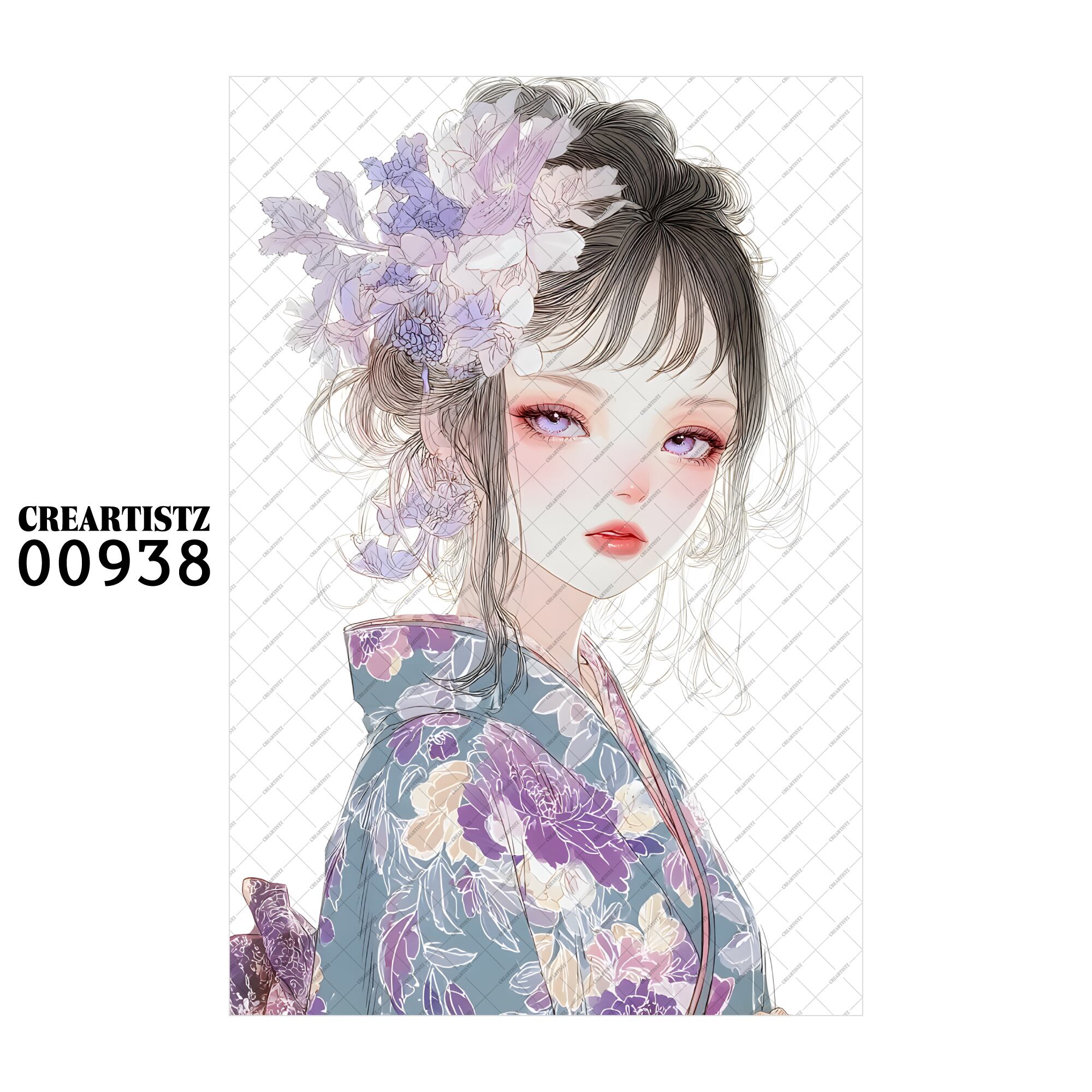 00938 ガール キュート オリジナル ペーパー/ステッカー 4枚セット CREARTISTZ