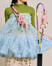 2way big ribbon flower strap Sugar Pink