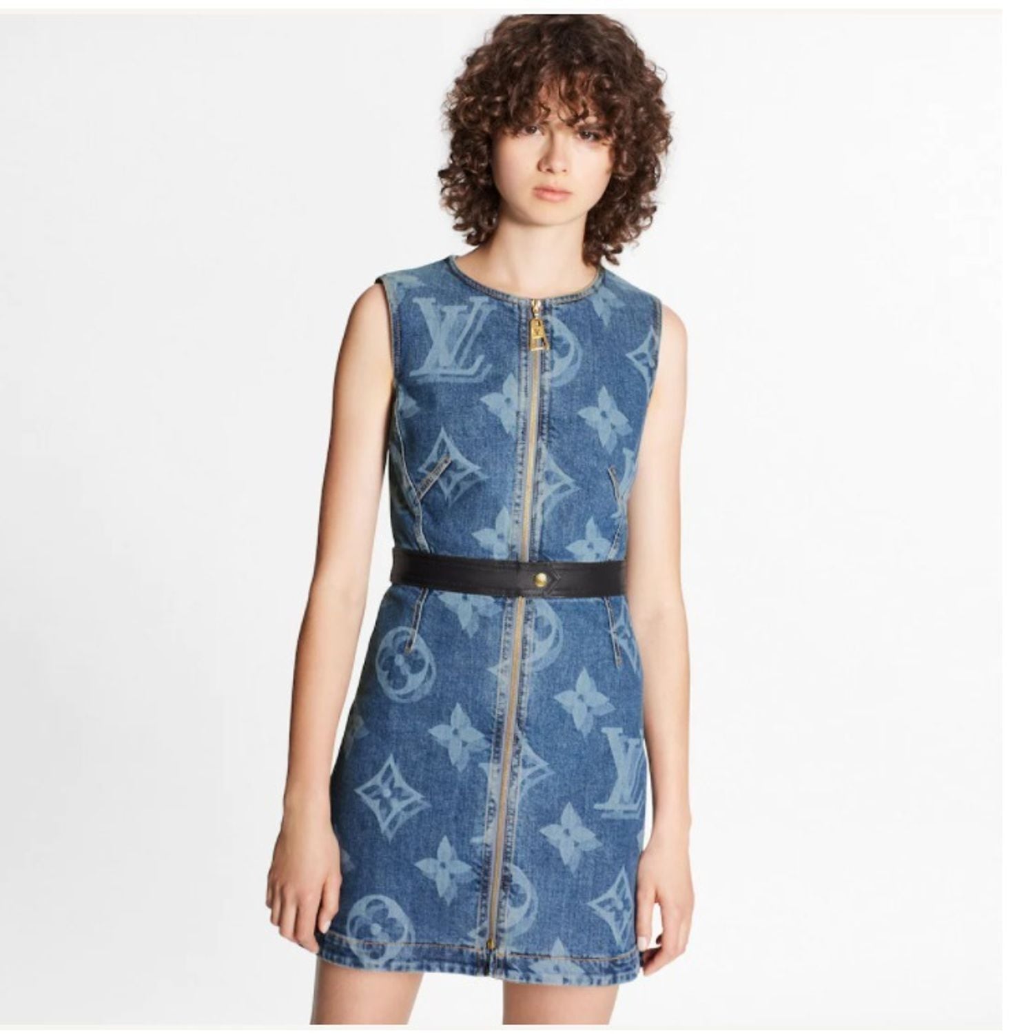 LOUIS VUITTON ルイヴィトン モノグラム デニム Aライン ミニドレス  