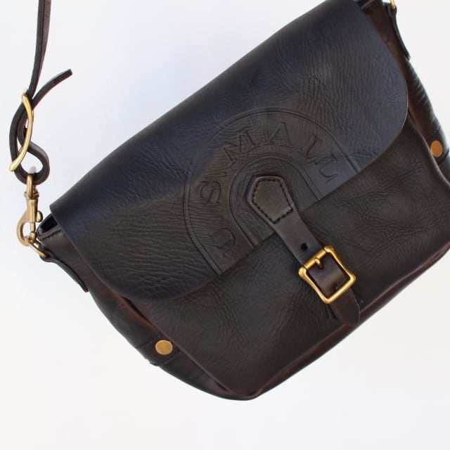 vasco Leather Postman Shoulder Bag - REGULAR - VS-247L （BLACK