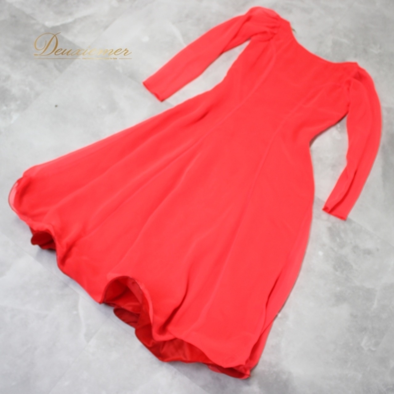 社交ダンス 衣装 スタンダード ドレス ワンピース レッスンウェア パーティ衣装 女性用 レディース オールシーズン 赤 蛍光色 レッド系 無地 派手 シンプル 蛍光レッド ダンスドレス フリルスカート シルエット 体型カバー おしゃれ かわいい