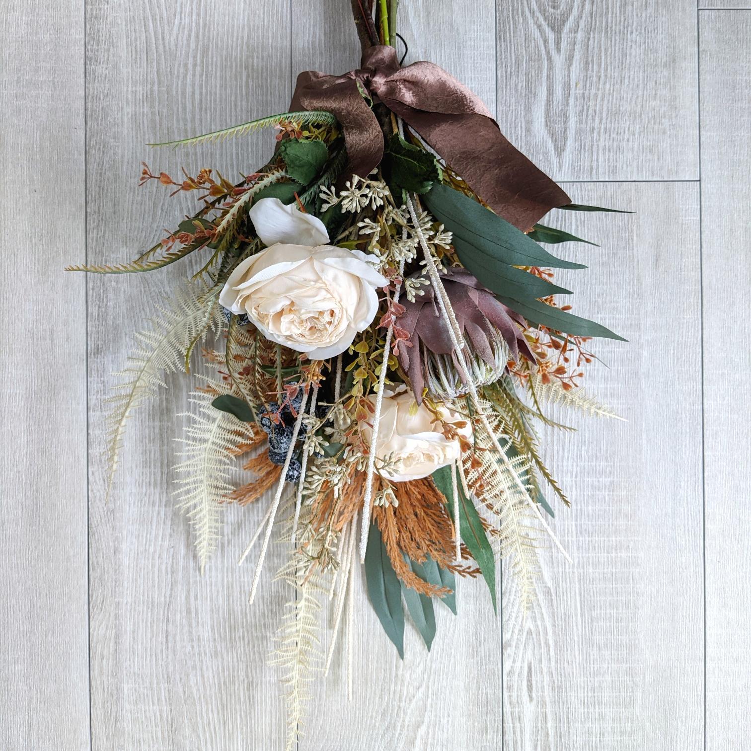 専用＊プロテア&スモークツリー　ドライフラワースワッグ スモークツリーとプロテアライムライトのスワッグ – Gleam