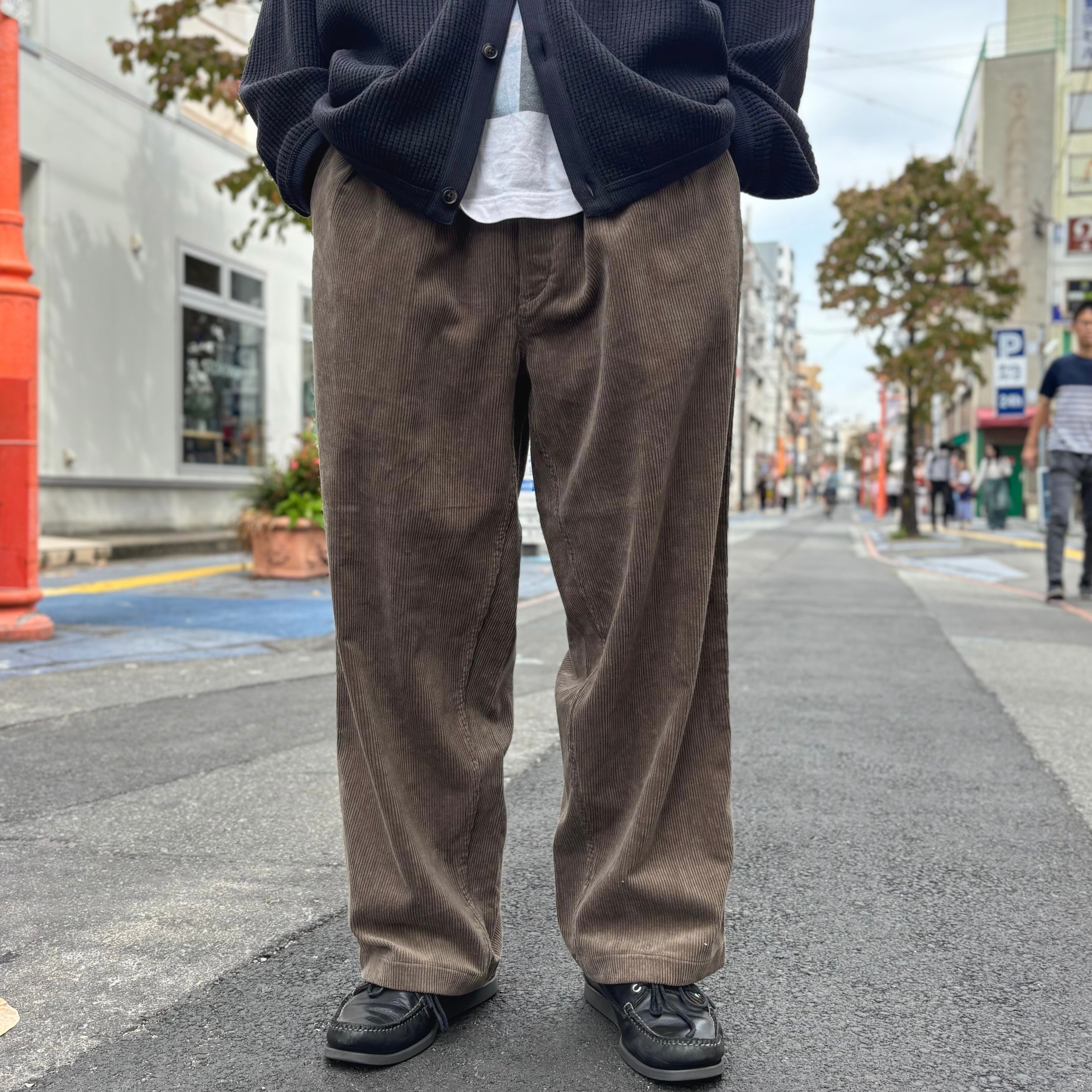 NOROLL THICKWALK CORDS PANTS LIME GREEN SMOKE BROWN / ノーロール