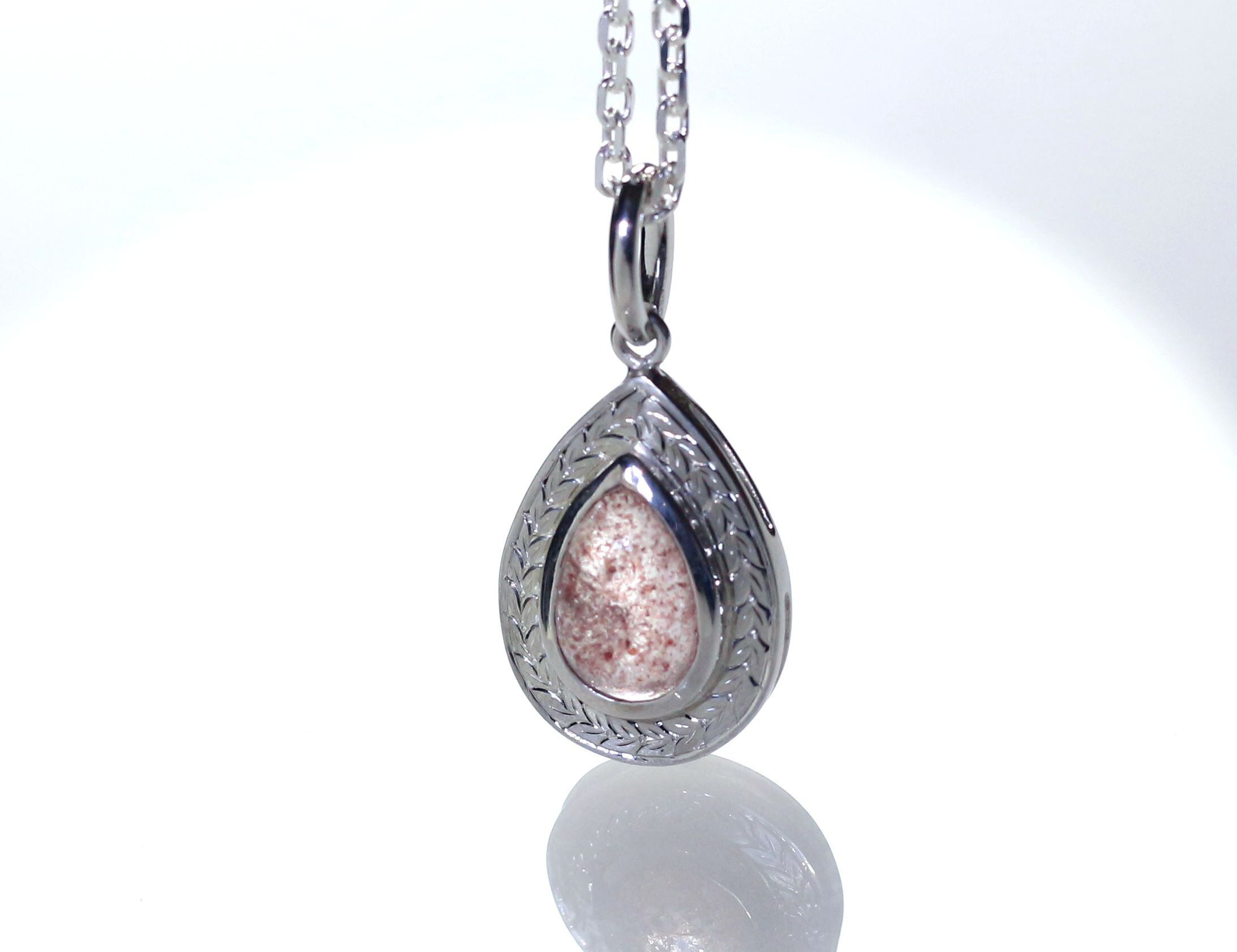 Sv925 ストロベリークォーツペンダント 3.27ct