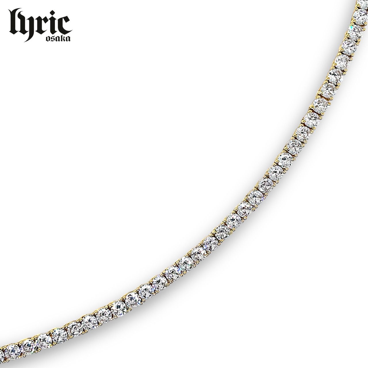 4mm 45cm  luxury tennis necklace gold