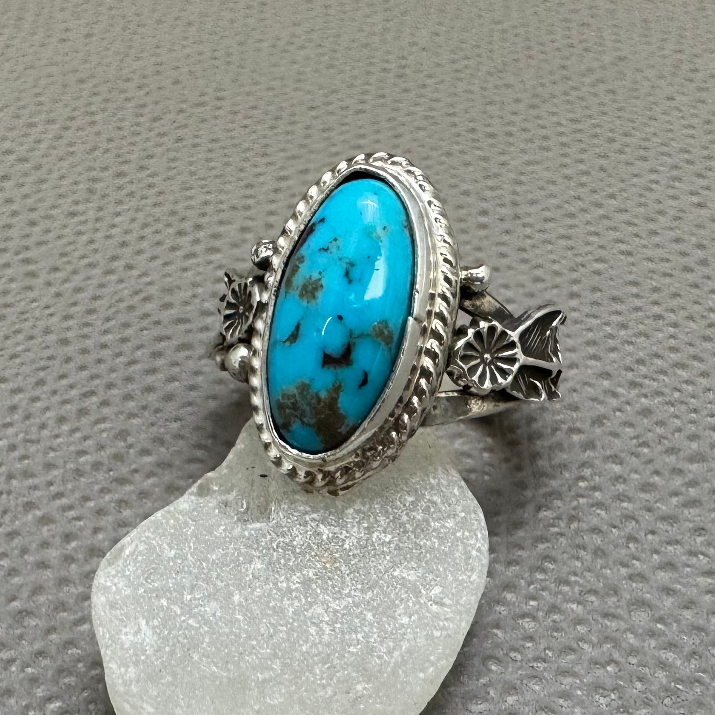 NAVAJO(ナバホ）族 Annette Chiquito作 キングマンターコイズリング 15