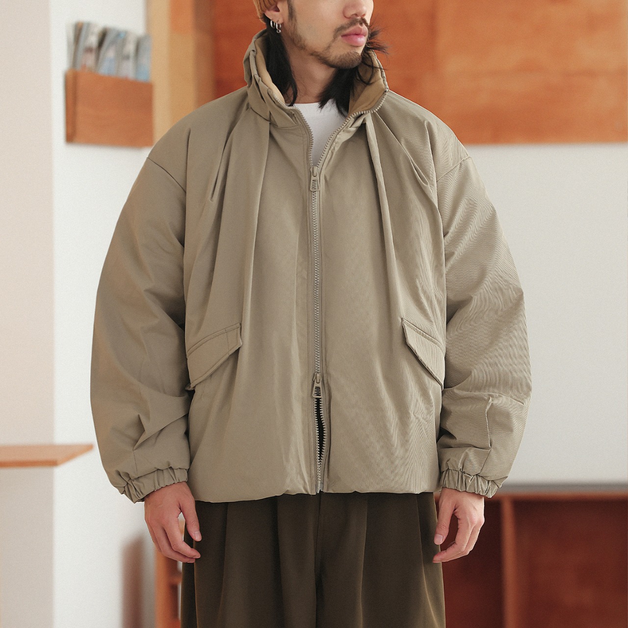 モックネック パデッドブルゾン K5468 - 1