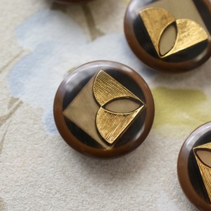 シェル調スクエア×ブラウン 17.5㎜