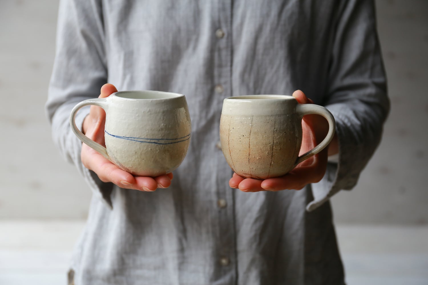 渕荒横彫 エッグマグ | 古谷製陶所