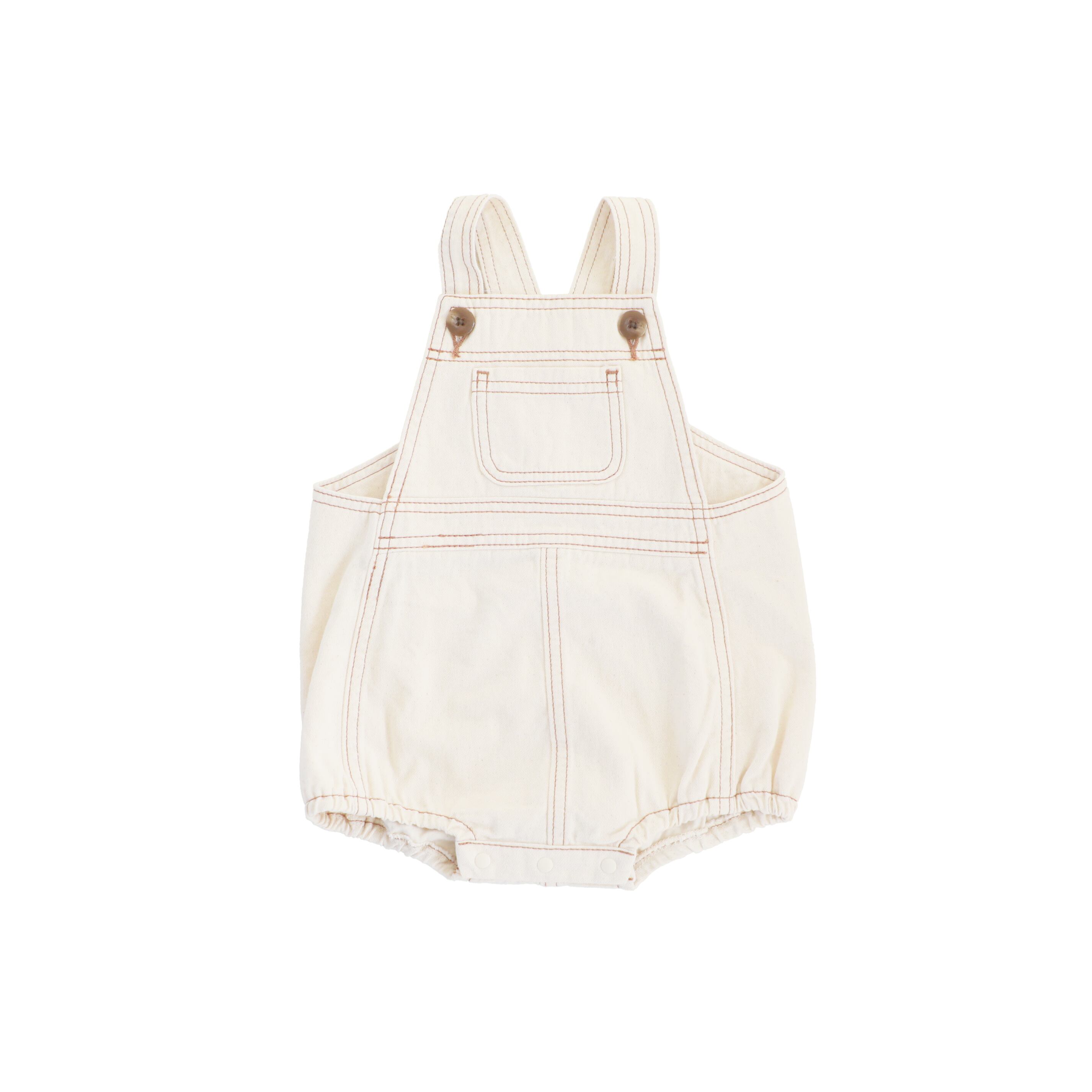 OCEAN&GROUND(オーシャン&グラウンド) / ショートサロペット / アイボリー / 70-90cm