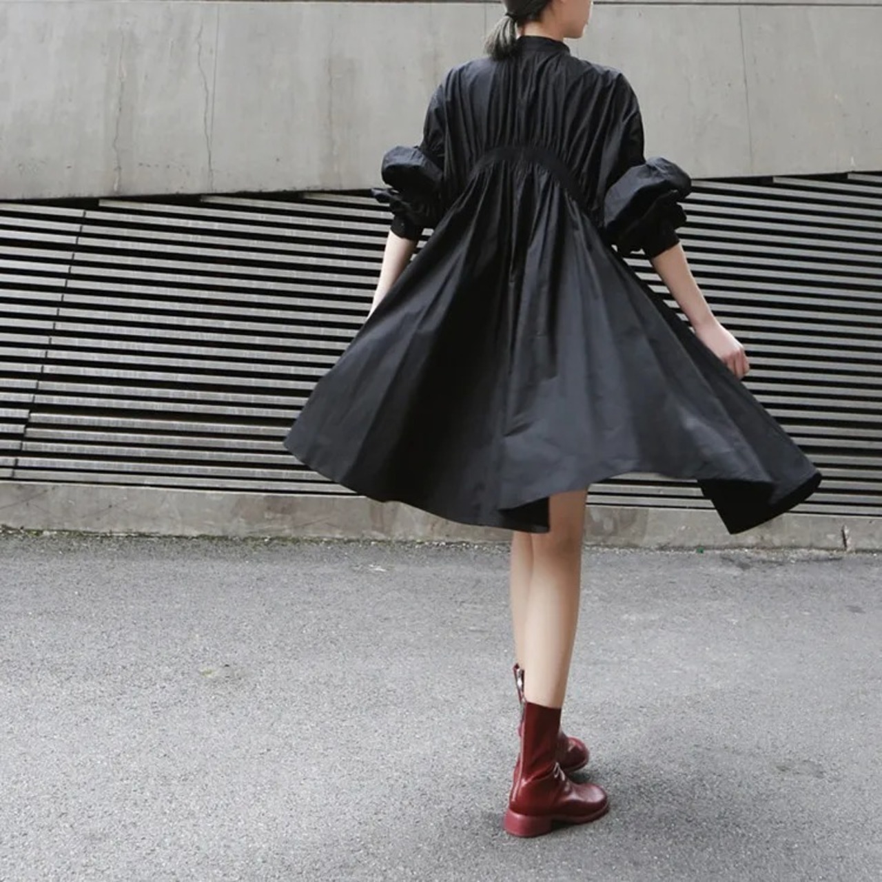 Irregular Ruffles Shift Dress / イレギュラー ラッフル シフト ドレス ワンピース