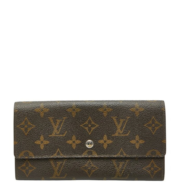 ルイ ヴィトン モノグラム ポシェット ポルトモネ クレディ 長財布 M61723 ブラウン PVC レザー レディース LOUIS VUITTON 【中古】