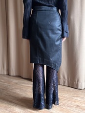 MADE IN ITALY black double zip skirt-5185-9