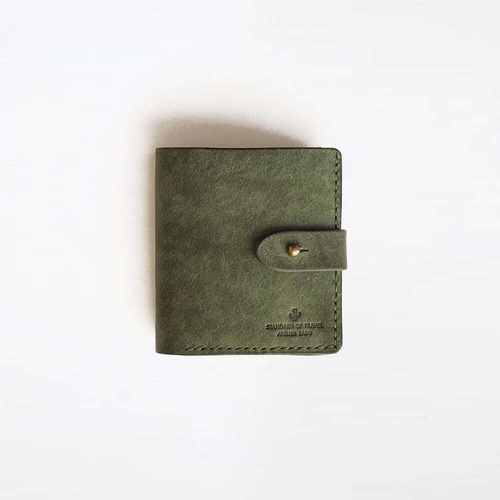 使いやすい 二つ折り財布 【 グリーン 】 ブランド メンズ レディース 鍵 コンパクト 革