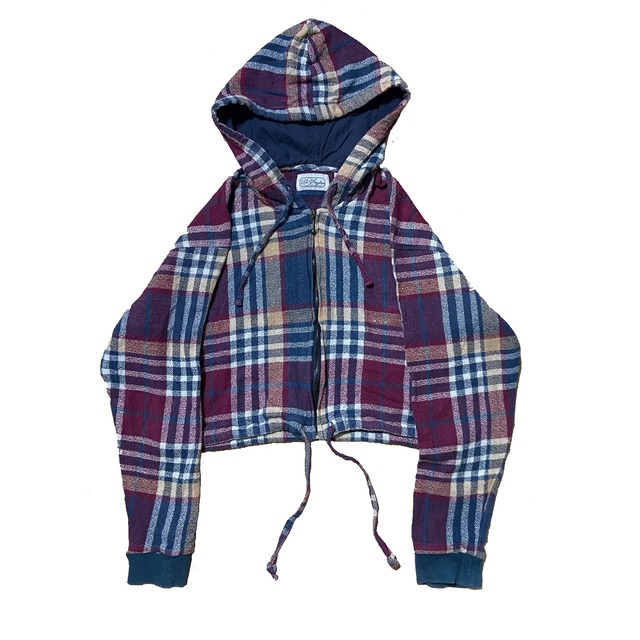 Cropped Check Hoodie
