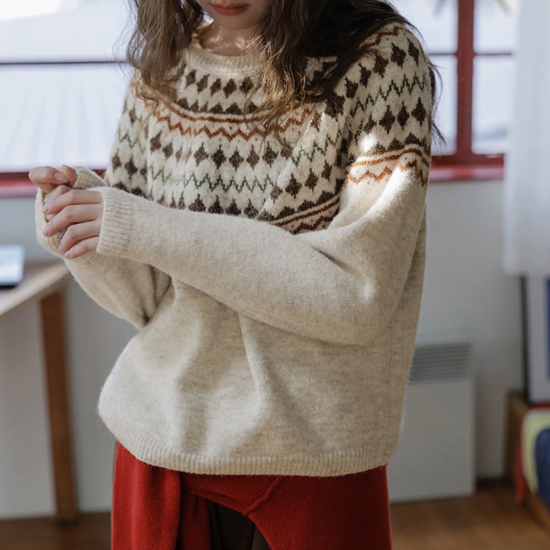 fair isle knit pullover