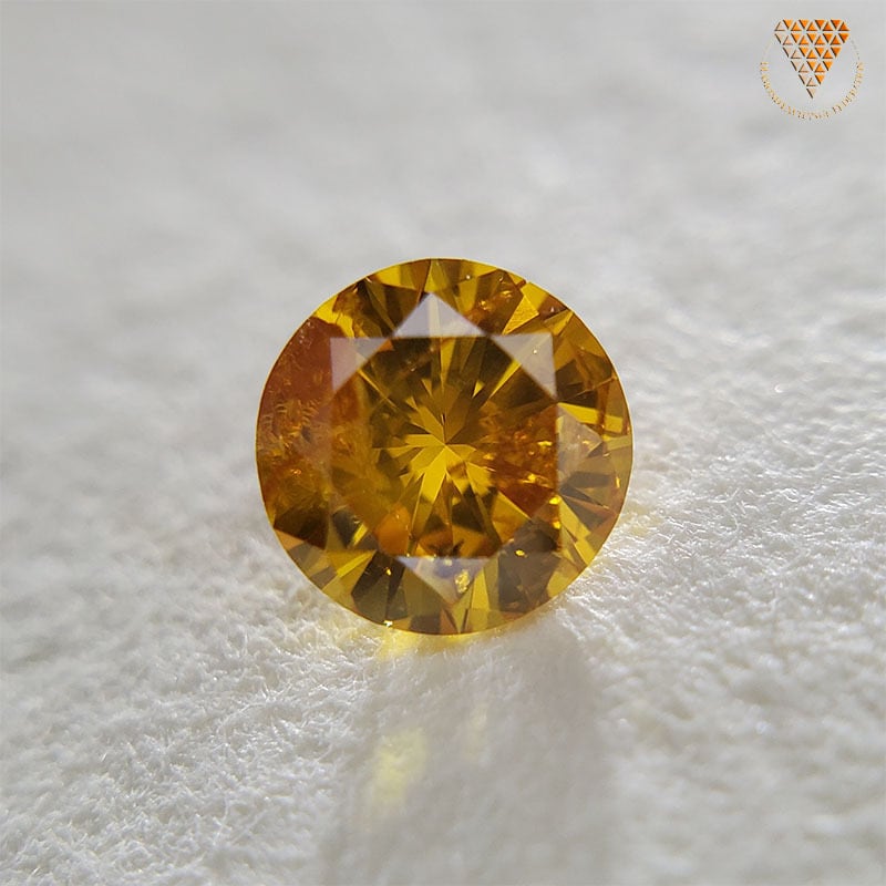 0.265 ct Fancy Vivid Yellow Orange Round 天然 オレンジ ...