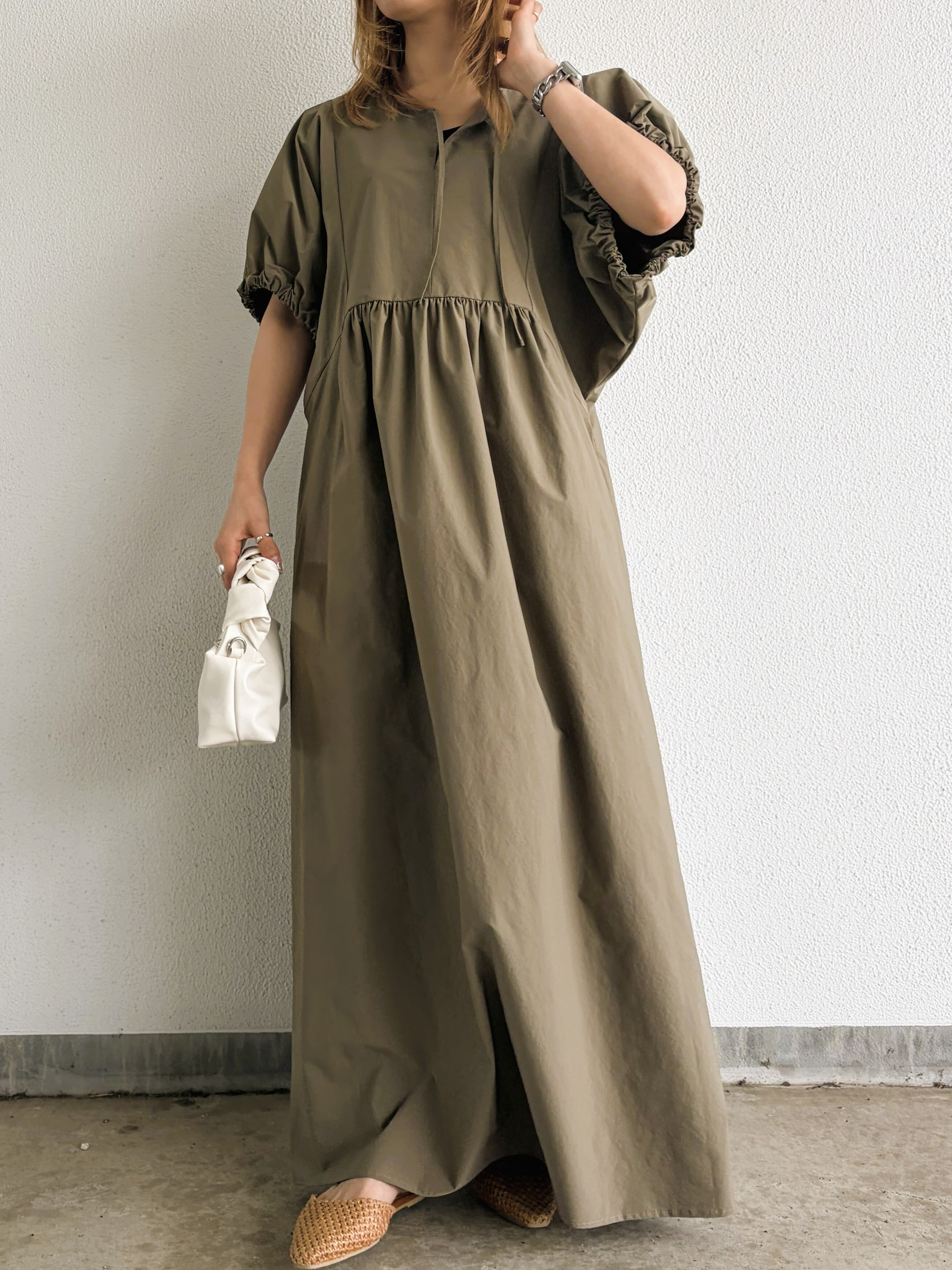○○○9286】ナチュラルストレッチドルマンワンピース（8801-64018