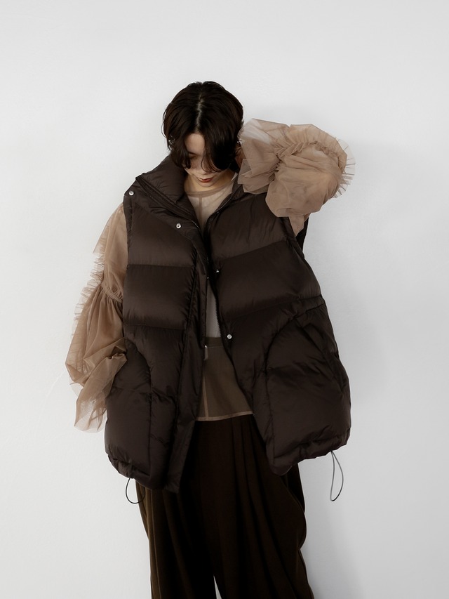 2way oversize color down coat（coffee）