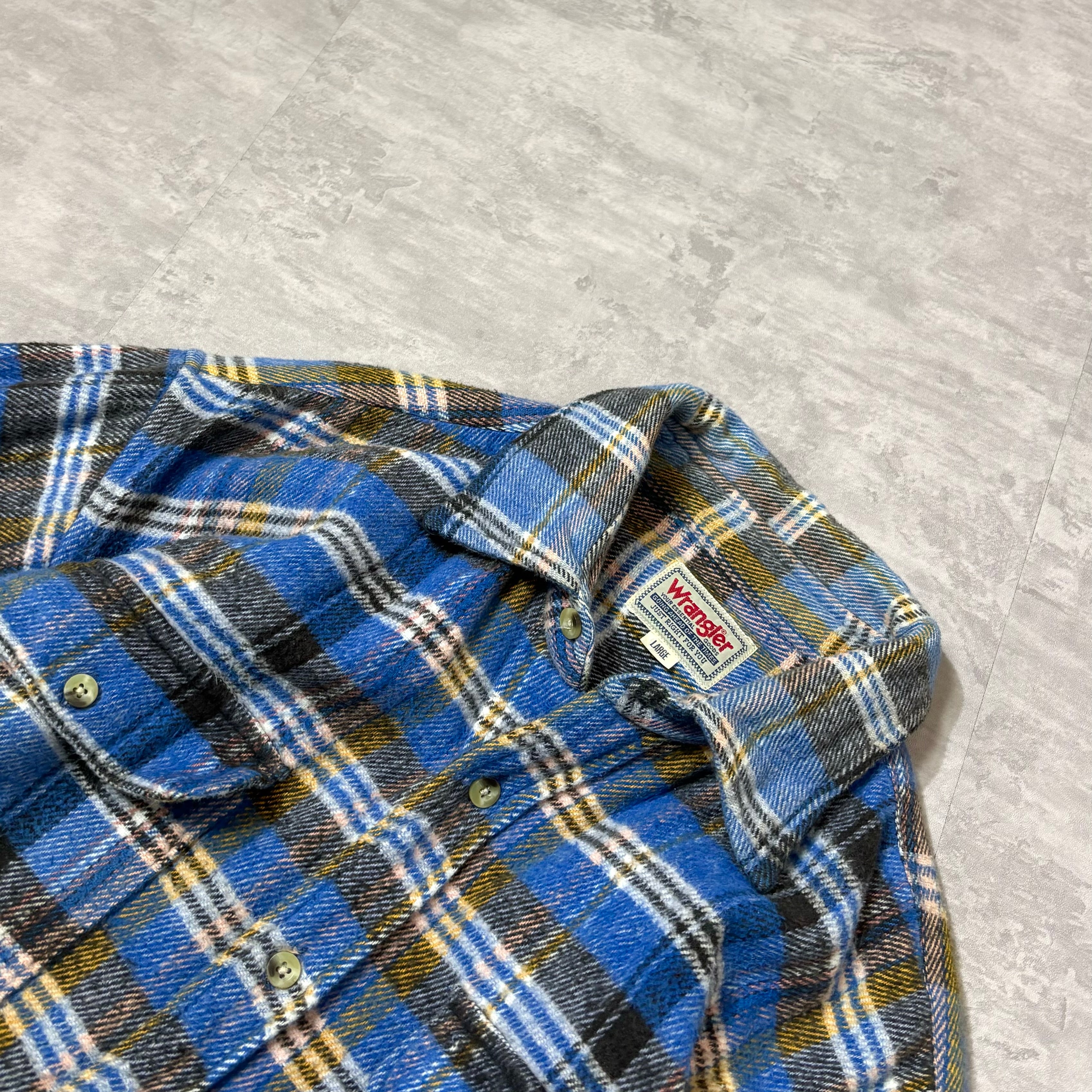 配色◎80s 90s Wrangler ヘビーネルシャツ オンブレ ネルシャツ 好配色 90s vintage Wrangler ヘビー ネルシャツ チェック | online