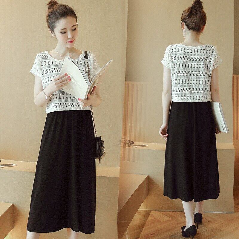 【新作】【送料無料】 2PCセット看護マタニティドレス妊婦服半袖授乳妊娠ドレスVestidosマタニティ ショート ハーフスリーブ AL expec38880749151