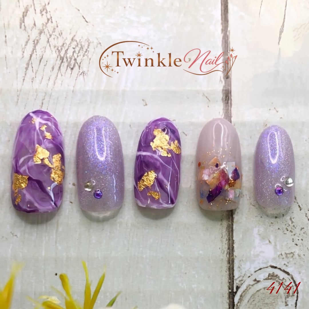 ネイルチップ【4141】菖蒲色マグネットネイル | Twinkle Nail