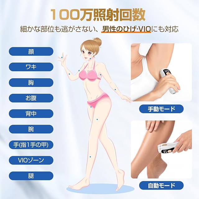 VIO対応【サロン級IPL光】メンズ 髭 レディース 全身適用 サファイア