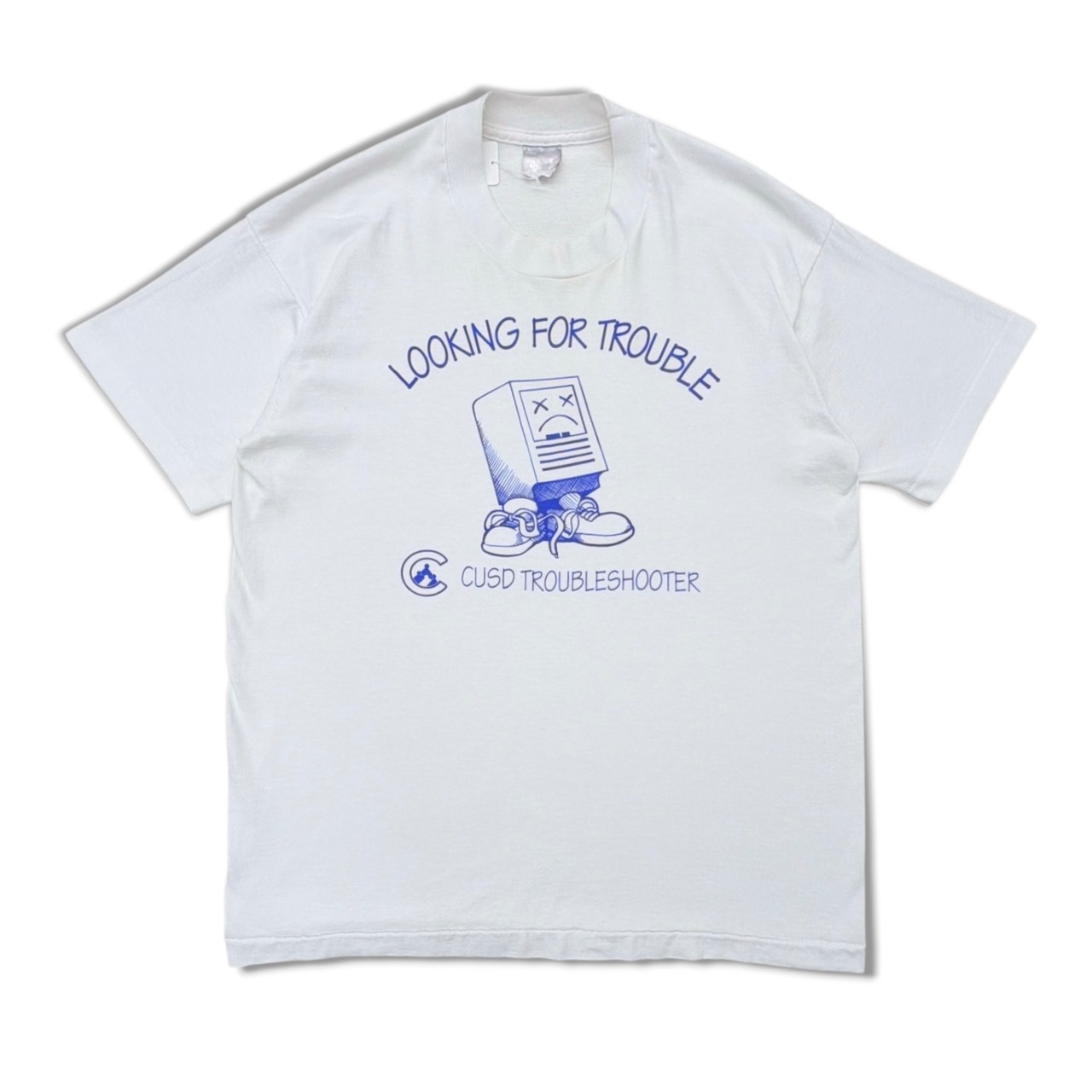 【パロディ】90’s “LOOKING FOR TROUBLE” CUSD トラブルシューター Tシャツ