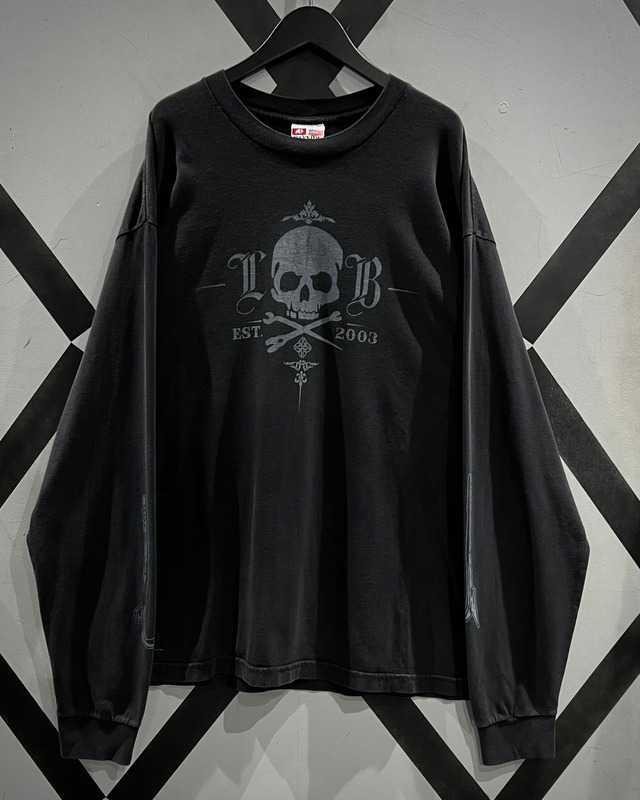 【X VINTAGE】Skull Print Design Loose L/S T-Shirt