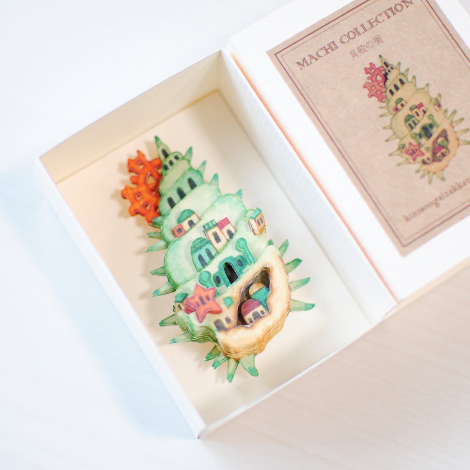 手作りキット＊ミニ3次元Box「貝殻の街」《空想街雑貨店》 | 空想街雑貨店